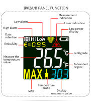 Termómetro Infrarrojo Digital No Contacto Con Láser Portátil Precisión Alta Imagen LCD Alarma De Luz Para Industrial - details 4