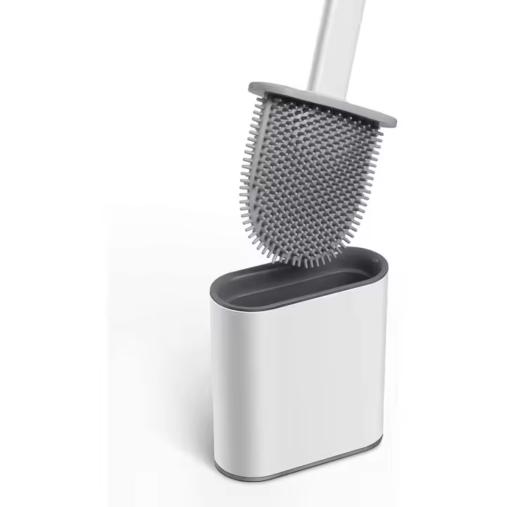 Aitsite-Escobilla de Baño de 1 piezas, Escobilla de Inodoro y soporte de silicona con mango Largo de plástico antideslizante - 1
