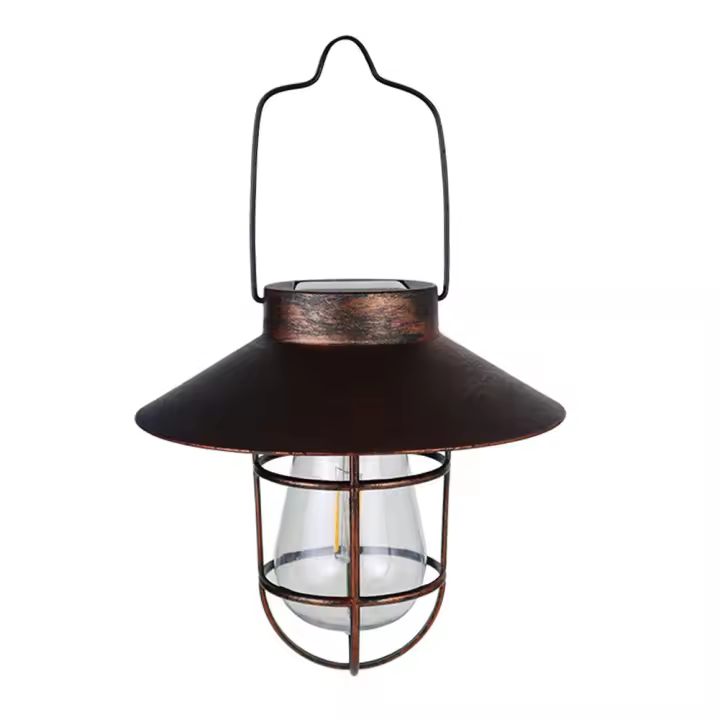 Lámpara De Camping Retro Solar Impermeable Iluminación Nocturna Vintage Portátil Para Exterior Colgante En Tienda Luz LED Para Jardín - 1