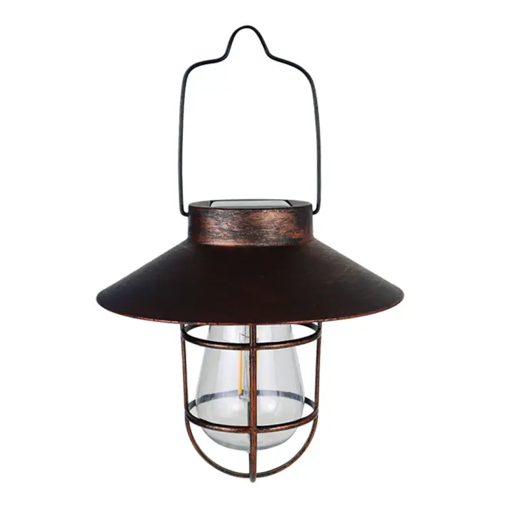 Lámpara De Camping Retro Solar Impermeable Iluminación Nocturna Vintage Portátil Para Exterior Colgante En Tienda Luz LED Para Jardín - 1