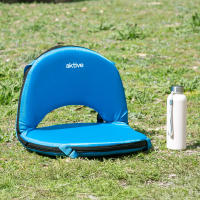 Aktive - Asiento plegable azul, respaldo ajustable 6 posiciones, 41x40x33 cm, diseño compacto y ligero, tejido poliéster, transporte tipo mochila, fácil de llevar y almacenar, ideal para playa, eventos, senderismo, picnic y actividades al aire libre - details 1