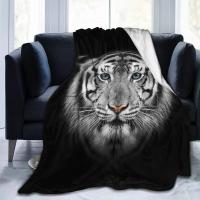 Manta De Tigre Blanco Suave Y Cálida De Poliéster Para Sofá Y Cama Estilo Americano Con Estampado De Noche Estrellada Manta Portátil Para Todas Las Estaciones - details 12