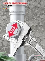 Juego De Reparación Universal 6-68mm Llave De Mano Para Baño Herramienta De Tubería Con Abertura Grande Llave Ajustable De Acero Inoxidable Para Reparación Doméstica - details 9