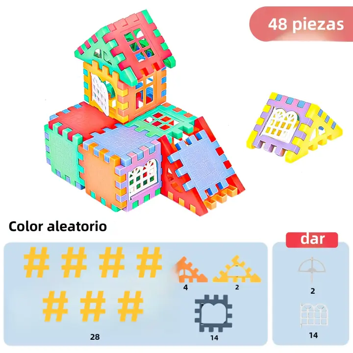 Bloques De Construcción Plásticos Coloridos Para Crear Puzle Juego Educativo STEM Abierta De Ventanas Interlocking Para Niños De 6 a 12 Años - 1