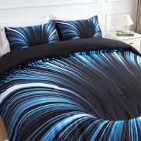 Set De Fundas Para Edredón 3 Piezas Azul Y Negro 3D Dormitorio Decoración Para Hombres Y Mujeres Adultos Malla Suave Y Cómoda Sin Almohada - details 5