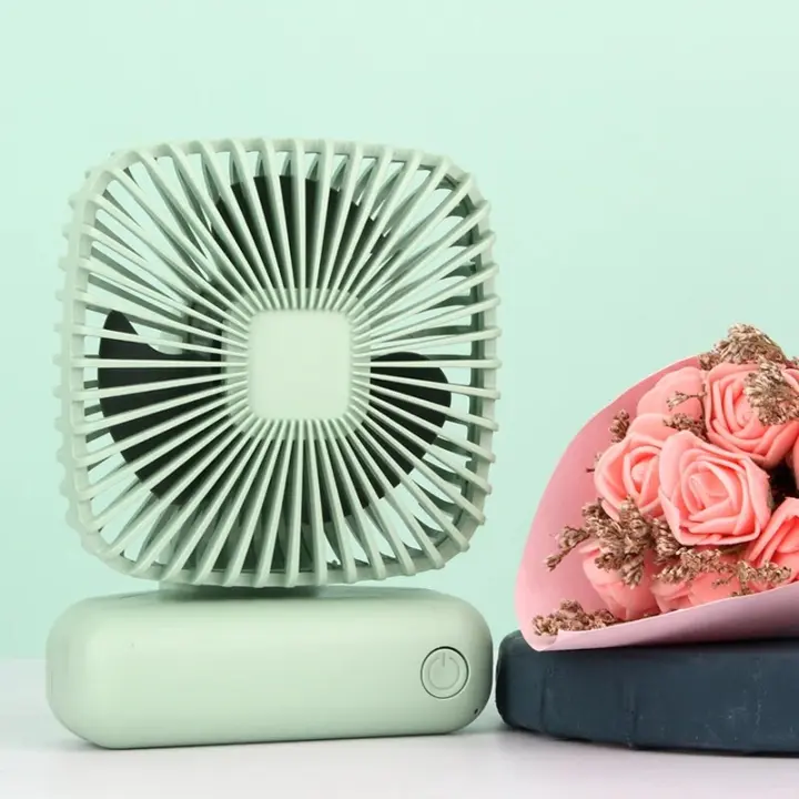 PORCHEDDU Ventilador pequeño de escritorio para el hogar y la Oficina, minicentrador portátil de Tres velldades with Usb, Silencioso y Simple, ideal para el verano - 1