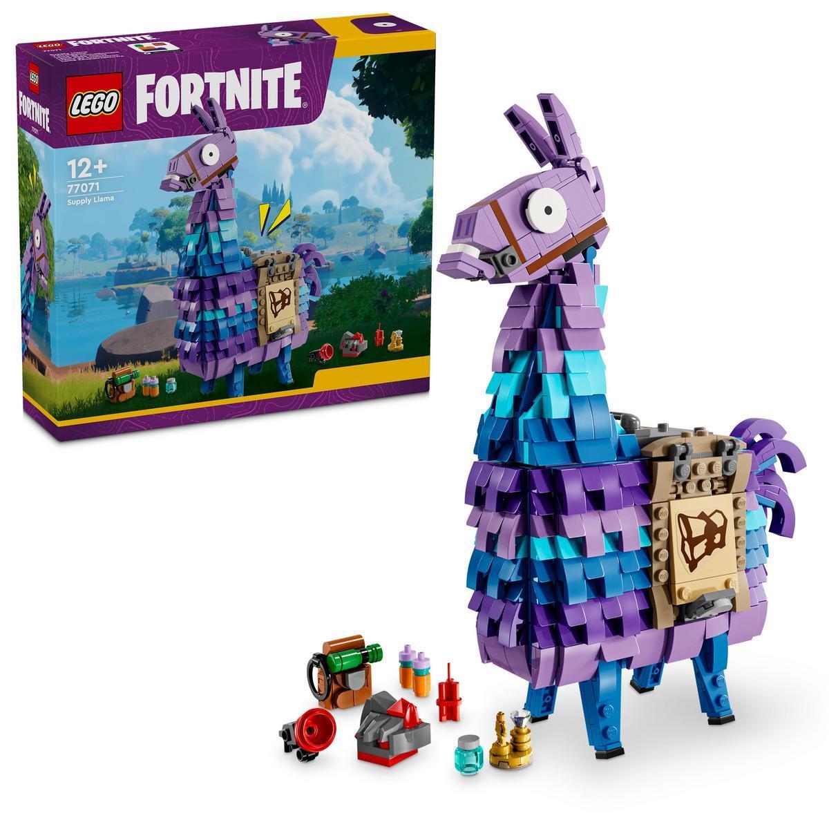 LEGO 77071 Fortnite Llama de Suministros, Juguete de Construcción y Figura Articulada para Jugar, Decoración de Personaje del Videojuego, Regalo para Gamers de 12 Años o Más, Adolescentes y Adultos