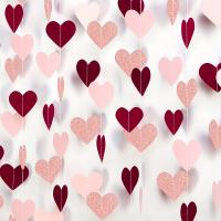 1pc Guirnalda De Corazones De Papel Rosa Oro Marrón Para Decoración De Fiestas Y Enlaces Valentin's Engagement Mothers - details 0