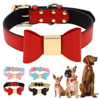 Collar De Cuero PU Para Perros Con Corbata Accesorio Lindo Para Pequeños Y Medianos Perros Y Gatos Collar Elegante Para Mascotas - details 1