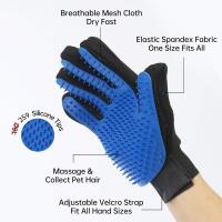 Guantes de aseo de masaje de gato de perro-Limpieza de pelo de Mascota de goma 2 en 1 par - details 1