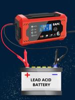 Cargador de batería de coche totalmente automático de 12 V y 6 A con pantalla LCD, cargadores inteligentes, protección múltiple, cargador de batería con reparación de pulsos, para coches y motos - details 4