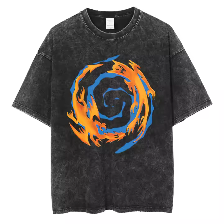 Camiseta De Hombre Estampada Anime Flat Print Para Parejas Estilo Harajuku Hip Hop Negro Corta Manga Verano Top Casual - 1
