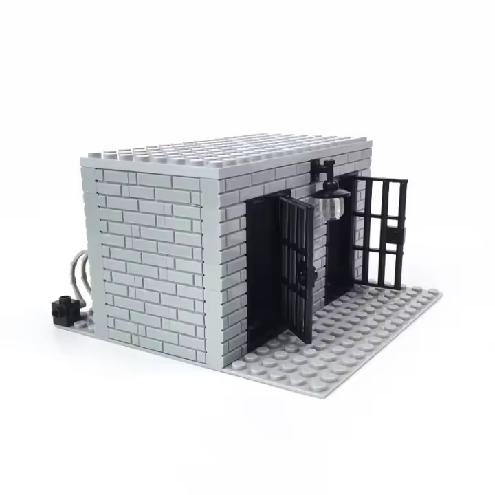 Bloques De Construcción DIY Con Alambre De Espinas Escena Militar Prisión Célula Pequeña Pieza Bloques De Plástico ABS Compatibles Con Lego Para Adultos - 1