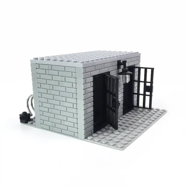 Bloques De Construcción DIY Con Alambre De Espinas Escena Militar Prisión Célula Pequeña Pieza Bloques De Plástico ABS Compatibles Con Lego Para Adultos - 1