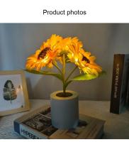 Lámpara De Noche LED Recargable Con 3 Luces Flor De Ternero Iluminación Interior Para Dormitorio Luz De Mesa Decorativa - details 6