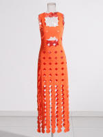 Vestido Slim Minimalista Para Mujer Verano 2024 Cuello Cuadrado Sin Mangas Cintura Alta Vestido Sexy Y Club Largo Hasta La Rodilla Material Poliéster Y Algodón - details 4