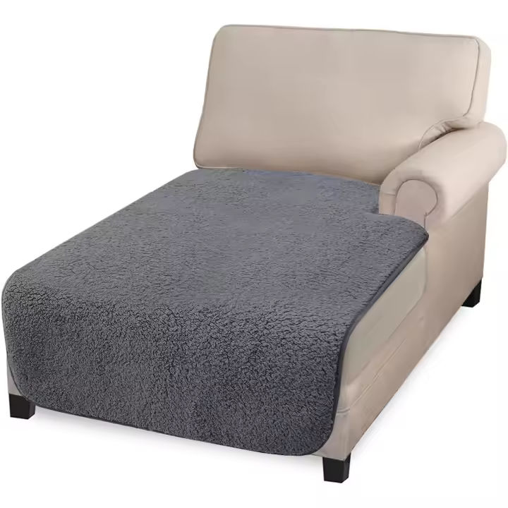 Granbest Funda gruesa supersuave para sofá en forma de L, antideslizante, funda de sofá de esquina grande para mascotas (chaise, gris) - 1