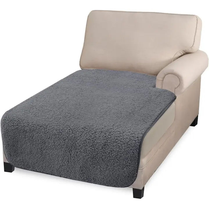 Granbest Funda gruesa supersuave para sofá en forma de L, antideslizante, funda de sofá de esquina grande para mascotas (chaise, gris) - 1