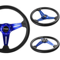 Volante De Simulación De Carreras 350mm/14 Pulgadas Universal De Aluminio Y Cuero PU Para Juegos De Carreras - details 4