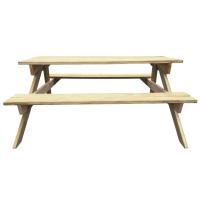 vidaXL Mesa de picnic de madera de pino 150x135x71,5 cm - details 1