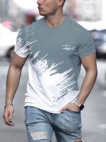Camiseta De Hombre Con Cuello Redondo Y Manga Corta Para Deporte Al Aire Libre Ropa Casual De Calle Camiseta Transpirable Y De Secado Rápido - details 6