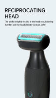 Afeitadora Eléctrica Retro VGR Para Hombres Multifuncional 2 En 1 Afeitadora Y Limpieza Nariz Y Cabello IPX4 Recargable Universal 100-240V - details 9