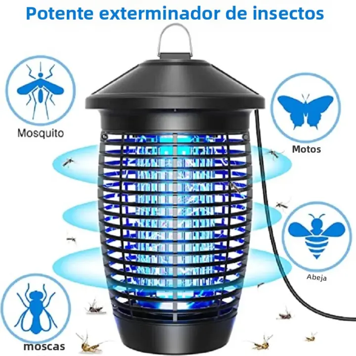 Lampara Zapper De Bug 20W Luz UV Asesina De Mosquitos Eléctrica Impermeable Para Uso En Hogares Y Jardines Instalación Plug-in - 1