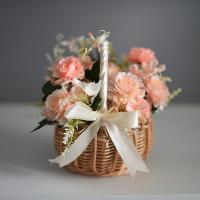 Cesta De Flores Hecha a Mano De Rotura Cesta De Almacenamiento De Paja Para Decoración De Boda Y Hogar Cesta De Novia Ecológica Y Rustica - details 5