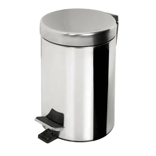 Papelera inox con pedal 9 Litros Plateado - 1