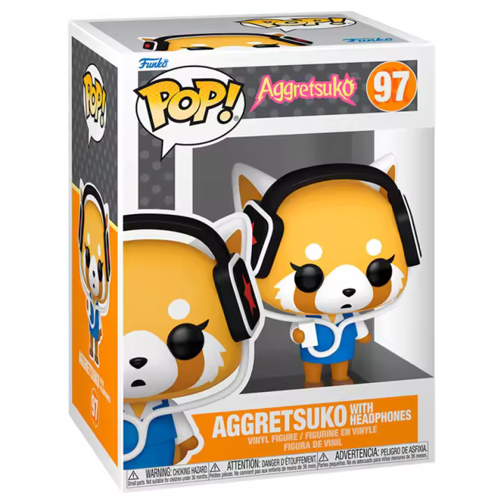 Figura Pop Aggretsuko - Aggretsuko With Headphones-Figura de Vinilo Coleccionable - Idea de Regalo- Mercancia Oficial - Juguetes para Niños y Adultos - Movies Fans - Muñeco para Coleccionistas y Exposición - 1
