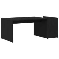 Mesa de café vidaXL Negra de Roble 90x45x35 cm de Madera Ingenierizada - details 1