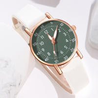 Reloj De Cuarzo Para Parejas Estilo Minimalista Con Dial De Numeros Arabes Doble Capa Moda Casual Regalo Perfecto Para Ella Material De Correa De Cuero Resistencia Al Agua Nula - details 1