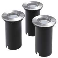 vidaXL Focos LED Empotrables de Suelo para Exteriores Plateados (3 unidades) Cantidad de bombillas Cuadrado, Circular - details 1