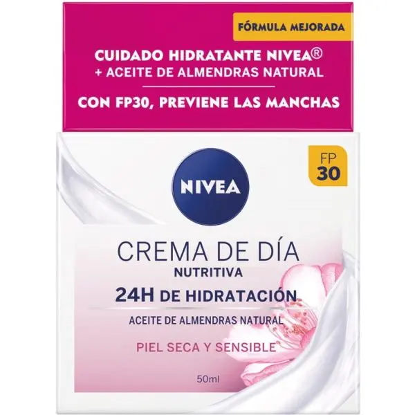 NIVEA Crema de Día 24 H SPF 30 Hidratación Piel Seca Sensible  50 ml Crema de Día - 1