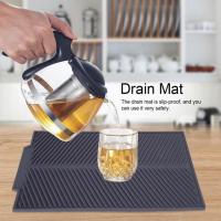 Alfombrilla De Drenaje Para Cocina De Silicona Grande Organizador De Trabajos Para Platos Y Cubiertos Alfombrilla De Secado Para Fregadero Estilo Europeo Eco-amigable - details 3