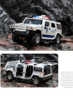 Modelo De Vehículo Todoterreno H2 a Escala 1:24 Con Sonido Luz Puertas Abiertas Absorción De Choque Para Niños Juguetes De Aleación De Metal Regalos - details 18