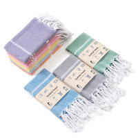 Toalla De Algodón Turca Para Cocina Con Borlas Nórdicas Toalla De Té Rectangular De Punto Tejida Accesorios De Baño Con Estilo Striped - details 6
