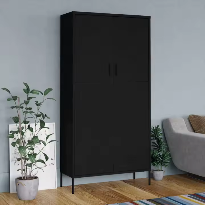 vidaXL Armario de acero negro 90x50x180 cm - 1