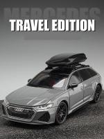 Coche De Juguete Audi RS6 1:24 Con Luz Y Sonido Vehículo De Carreras a Escala Puertas Abreables Regalo Para Niños Coleccionable Metal - details 0