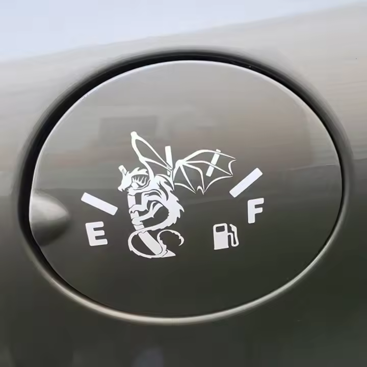 Pegatina De Coche Dragon Vaciado Etiqueta Decorativa Para Tapa Del Tanque De Combustible Resistente Al Agua Accesorios De Vinilo Divertidos Para Coche - 1