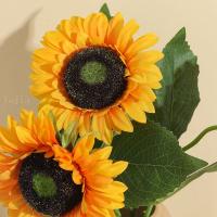1/3/5Pcs Bouquet De Flores Artificiales De Girasol Para Decoración De Hogar Fiesta De Boda Regalo De Día De La Madre Ornamento De Jardín Material Seda - details 1