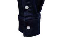 Camisa De Mezclilla Para Hombre Nueva De Otoño Con Doble Bolsillo Cierre De Correa Casual Diseño Social Justa Algodón Y Spandex - details 12