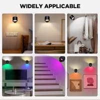 Lámpara De Pared RGB LED Recargable Con Control Remoto 9 Colores Rotación De 360° Luz Nocturna Para Dormitorio Sin Cable - details 0