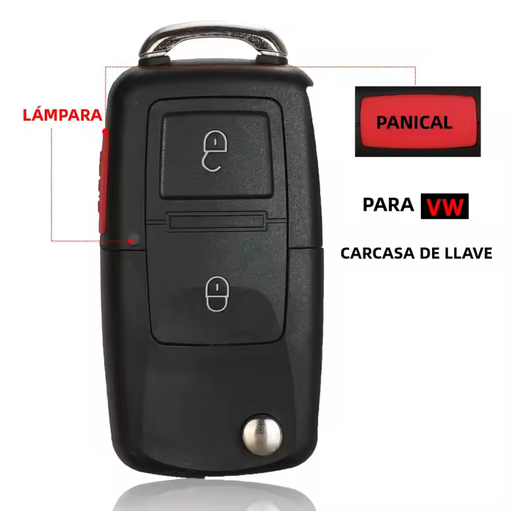 Carcasa De Llave Remota Para Coche Jingyuqin Plegable 2/3/4 B Con Logo Para VW Passat Polo Golf Touran Bora Ibiza Leon Octavia Fabia ABS+metal - 1