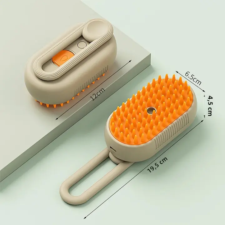 Cepillo Para Mascotas 3 En 1 Eléctrico Con Spray De Vapor Adecuado Para Perros Y Gatos Elimina Pelo Anti Voladores Masajeador - 1