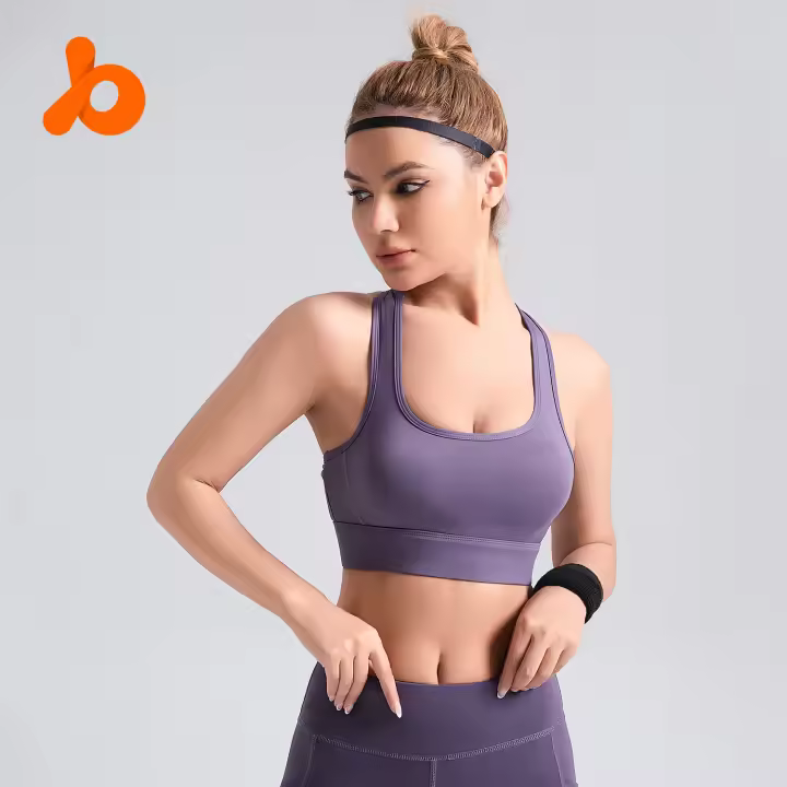 El melocotón breasted el sujetador deportivo para la parte posterior a prueba de choques de alta resistencia de la yoga de la aptitud de las mujeres se divierte el sujetador - 1