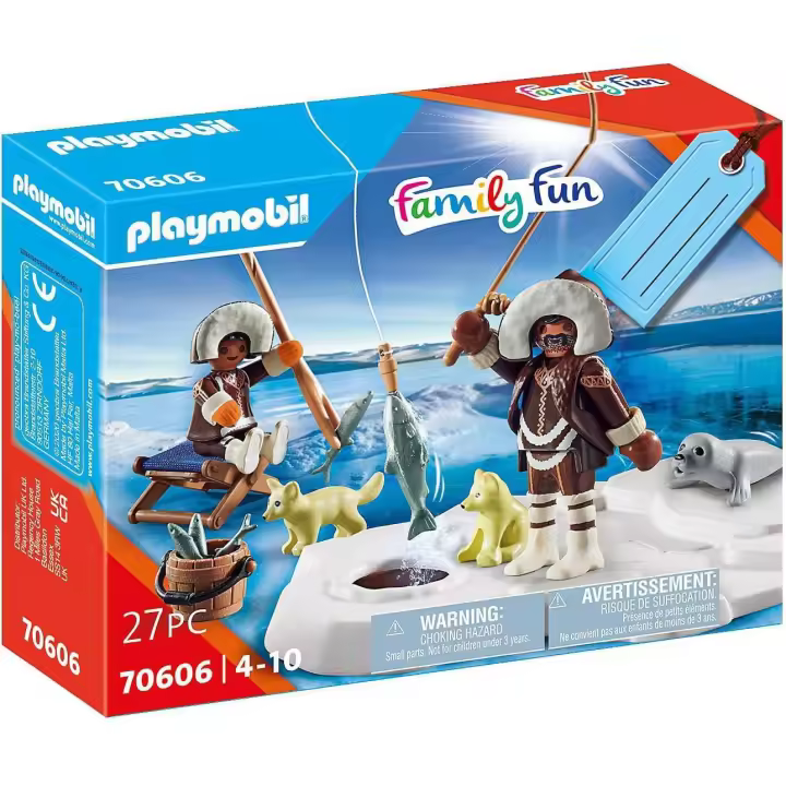 PLAYMOBIL  - Family Set Pescador Glacial - Juguete Interativo ideal para niños y niñas - Coleccionable - Produto Oficial - Edad recomendada mayores de 4 años - 1