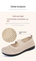 Zapatos Planos Para Mujer Slip on Plegables Con Punta Cuadrada Y Salida Hollow Fashion Casual Para Madres Zapatos Vulcánicos De Tela Algodón - details 2