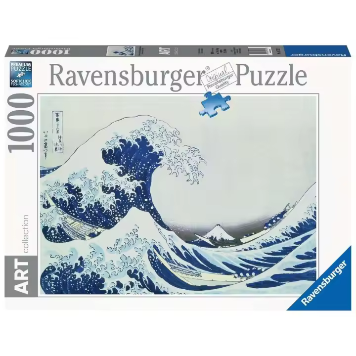 Ravensburger Puzzle Rompecabezas 1000 Piezas - Arte Kanagawa: Gran Ola - 1