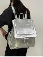 Bolso tipo mochila para el hombro con colgante, moderno, sencillo, informal y de gran capacidad para mujer, con textura y estilo. - details 28